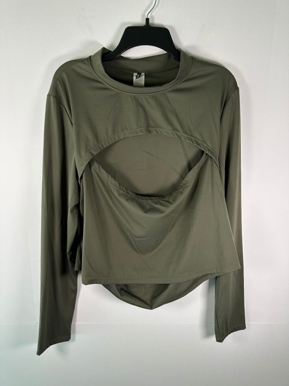 PrettyLittleThing Top Womens 18 Long Sleeve Cutout Drape